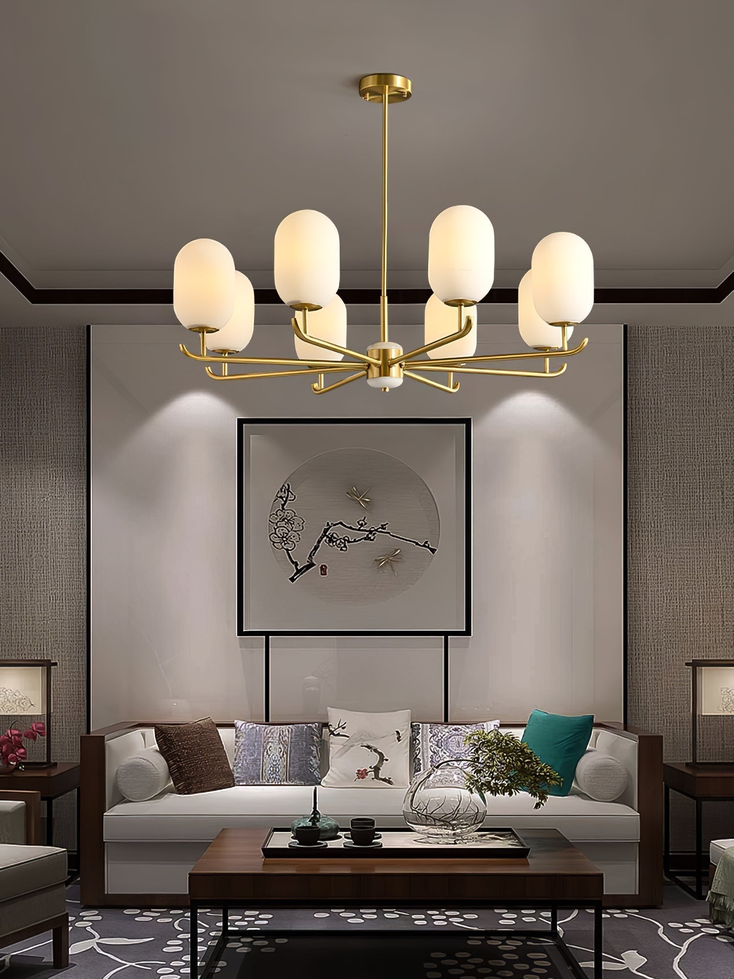 Sifuvyn Modern Geometric Glass Chandelier