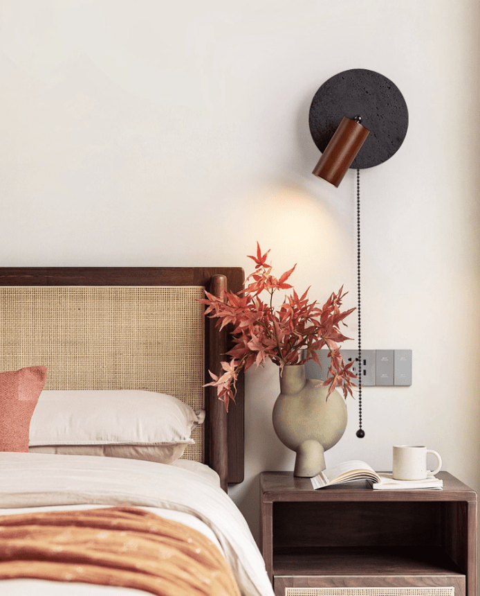 Jaxlen  Black Travertine Wall Sconce