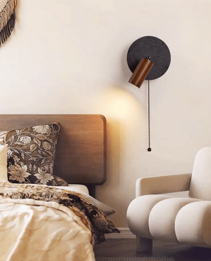 Jaxlen  Black Travertine Wall Sconce