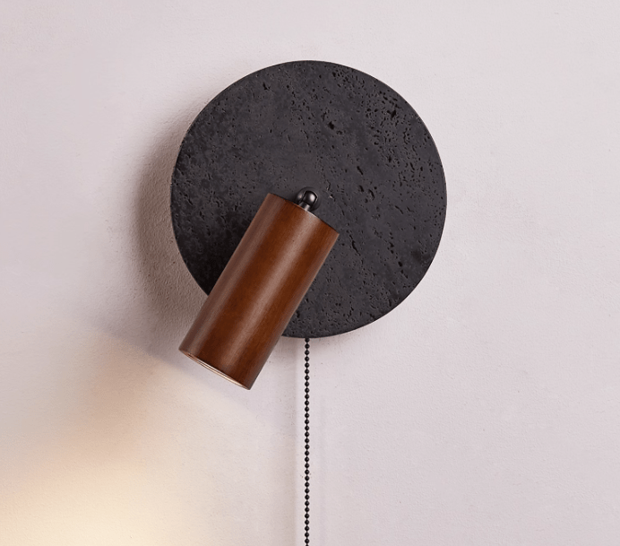 Jaxlen  Black Travertine Wall Sconce