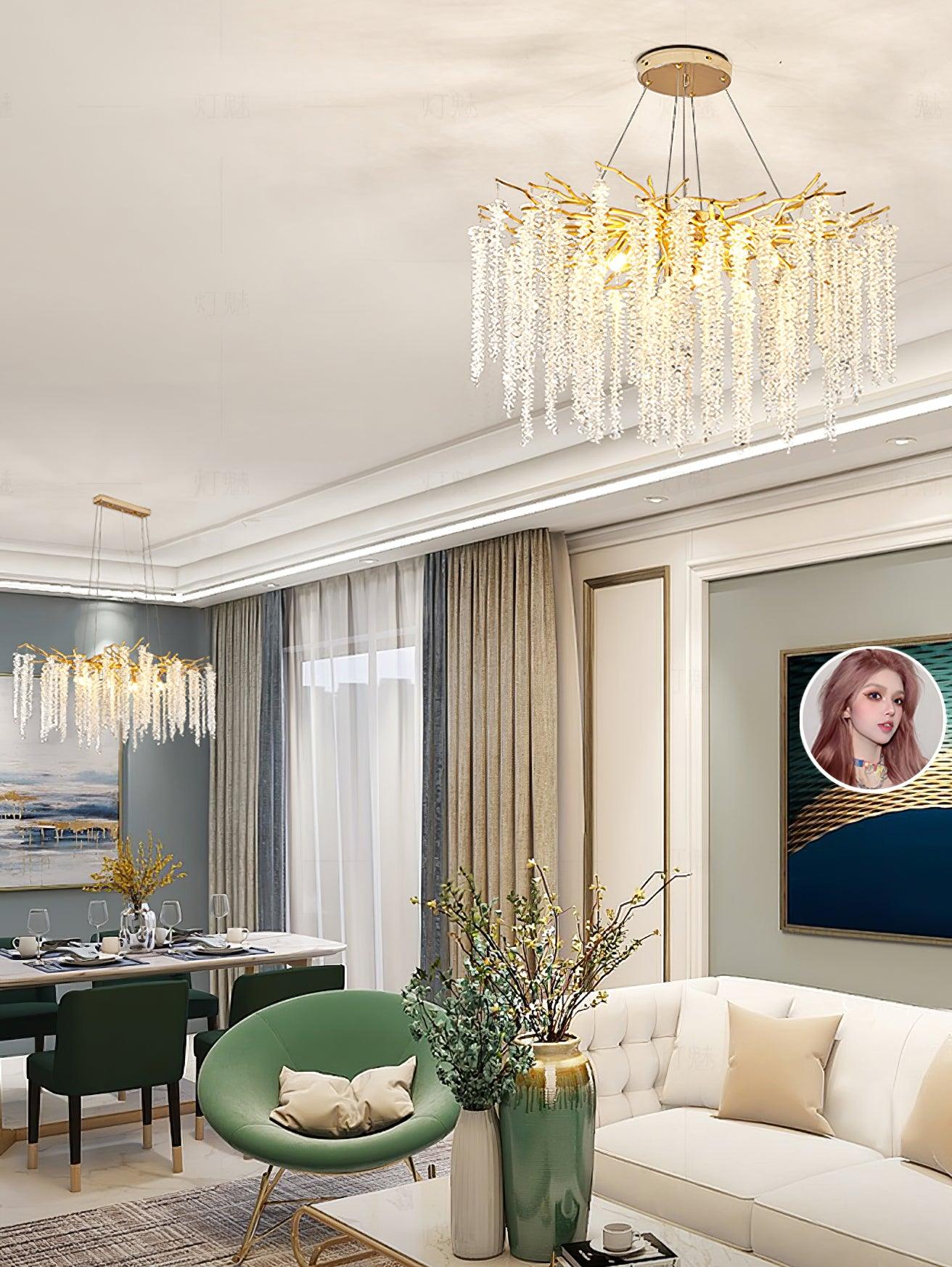 Elyuira Chandelier Gold Crystal Branch Elegant