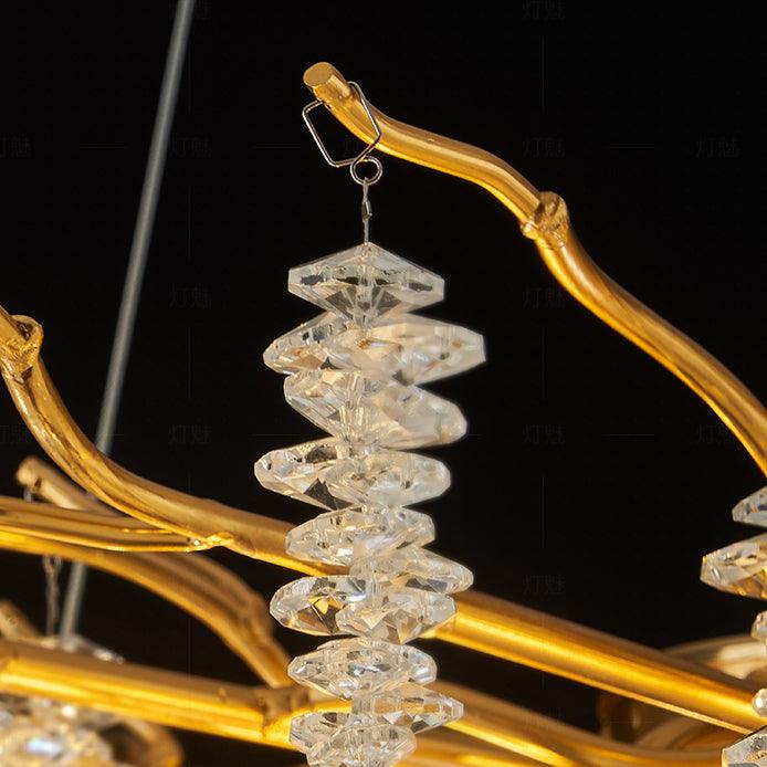 Elyuira Chandelier Gold Crystal Branch Elegant