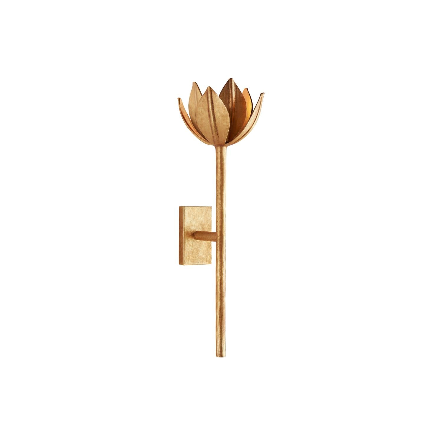 Clira Brass Lotus Bloom Wall Lamp