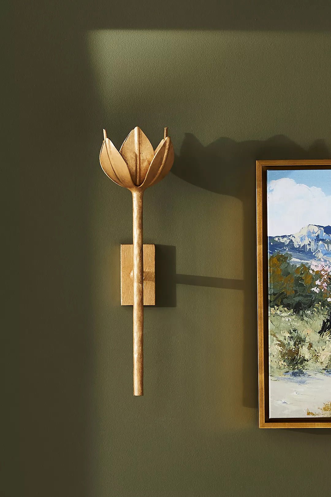 Clira Brass Lotus Bloom Wall Lamp