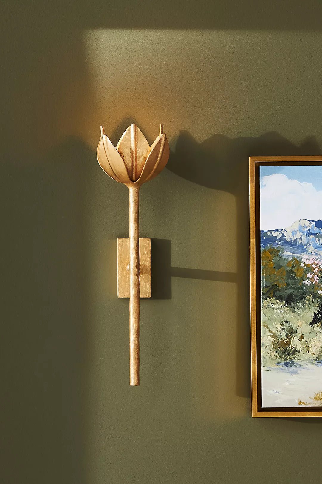 Clira Brass Lotus Bloom Wall Lamp