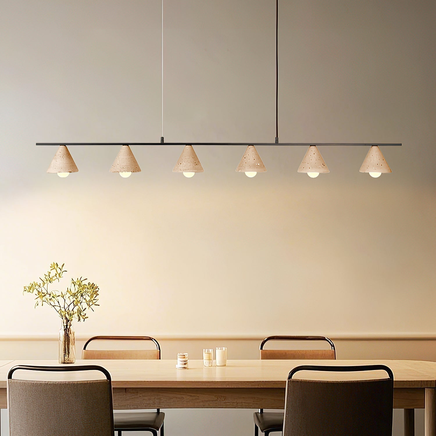 Ulfuvyi Modern Minimalist Travertine Pendant Lamp