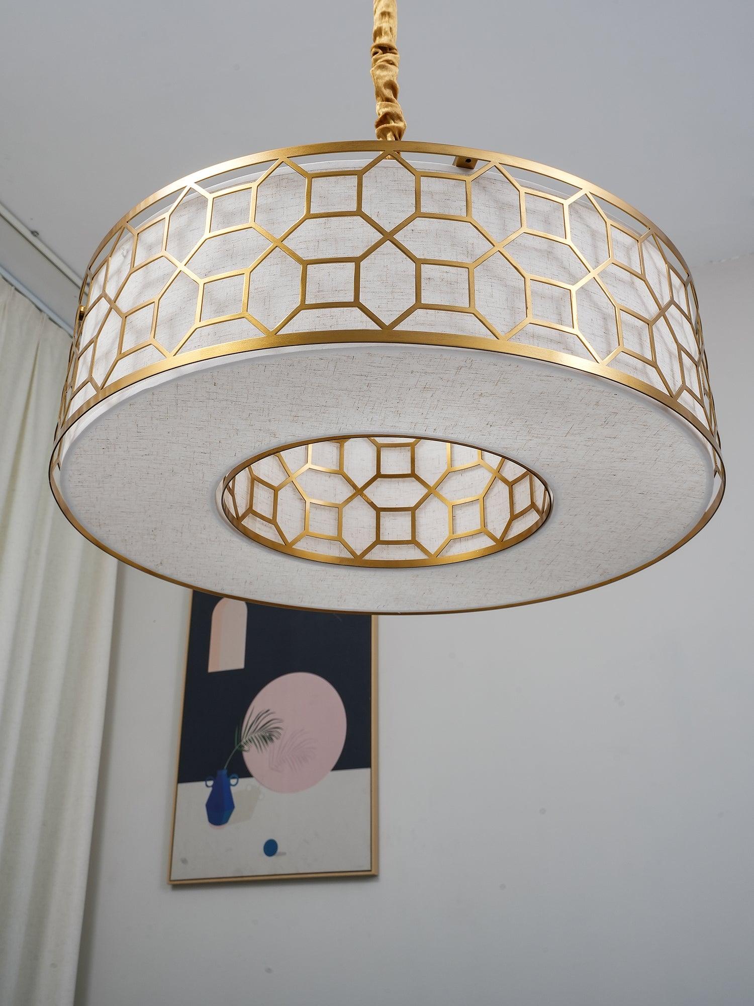 Arshaor Premium Elegance Round Copper Glass Pendant light