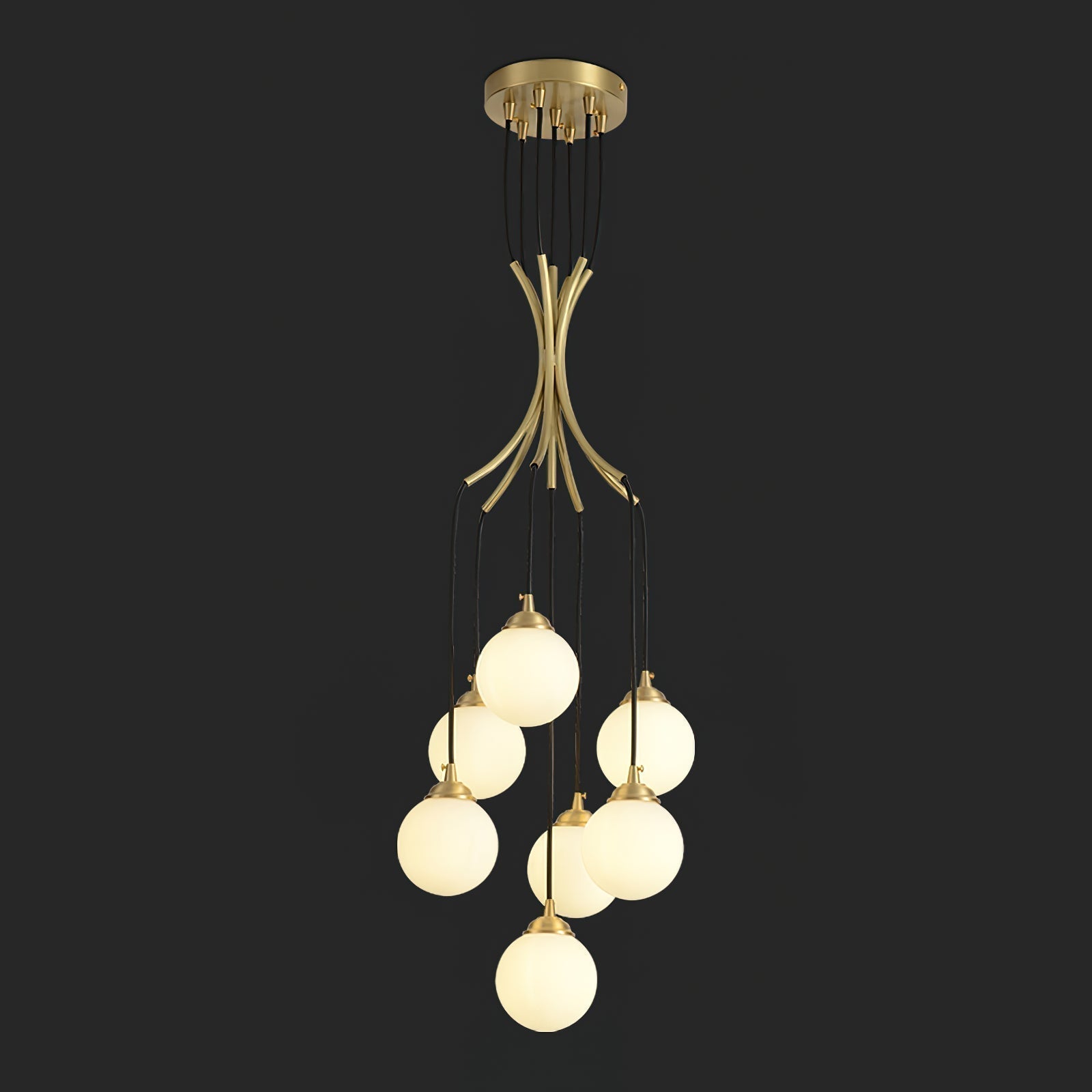 Zoruvyi Modern Minimalist Ball Drop Glass Chandelier