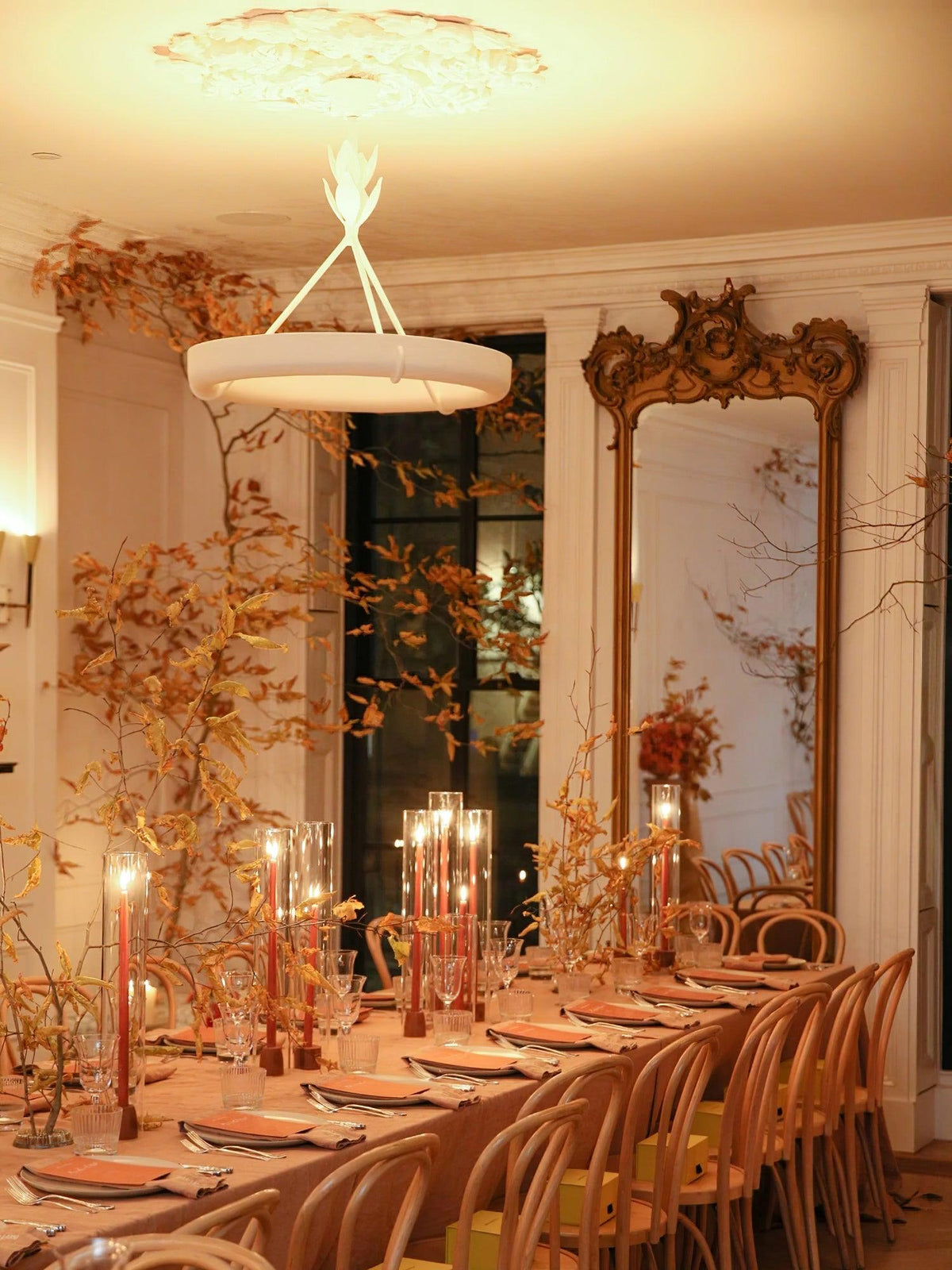 Eixor Chandelier Plaster White Floral Shape Minimalist