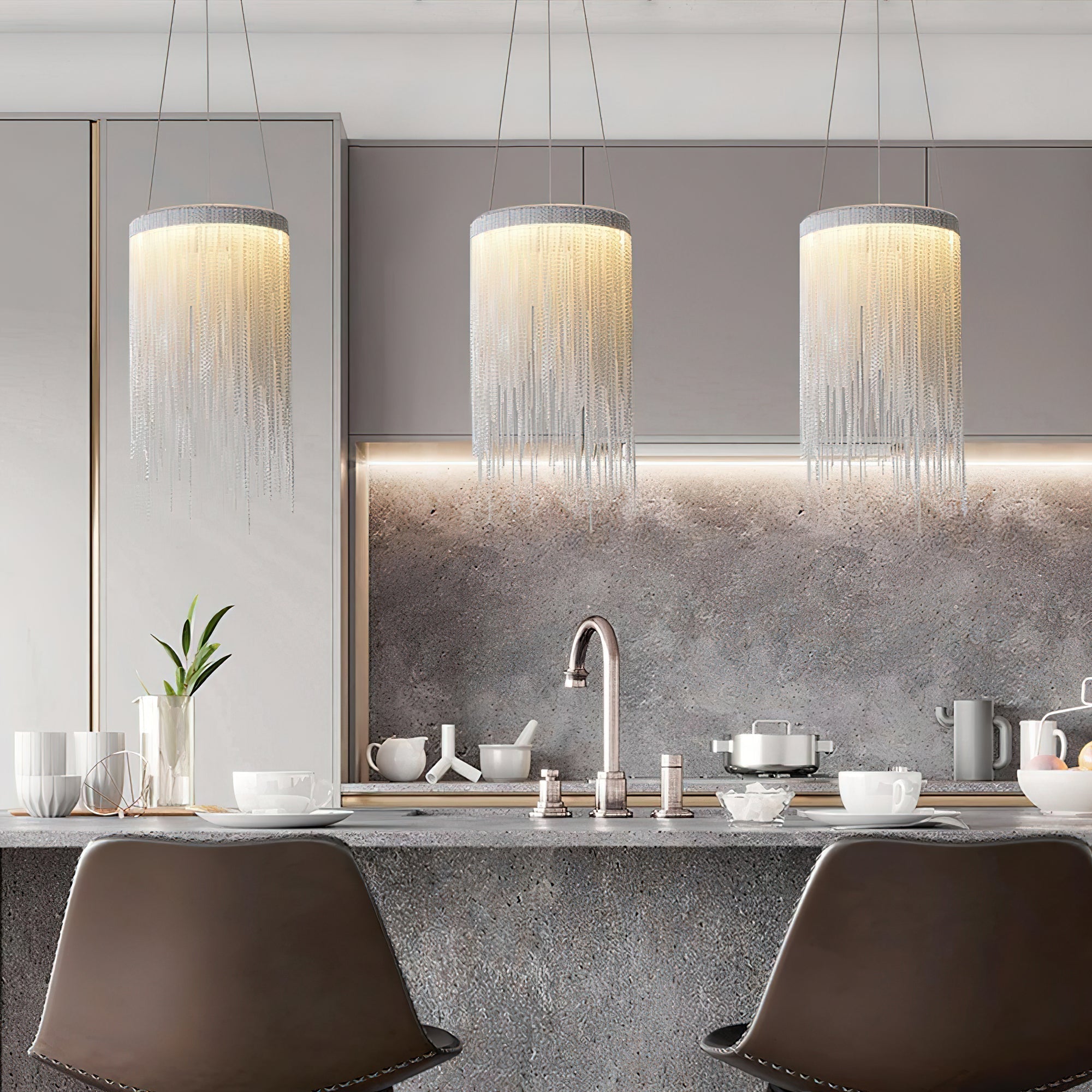 Arsoliel Postmodern Luxury Chain Tassel Pendant Light