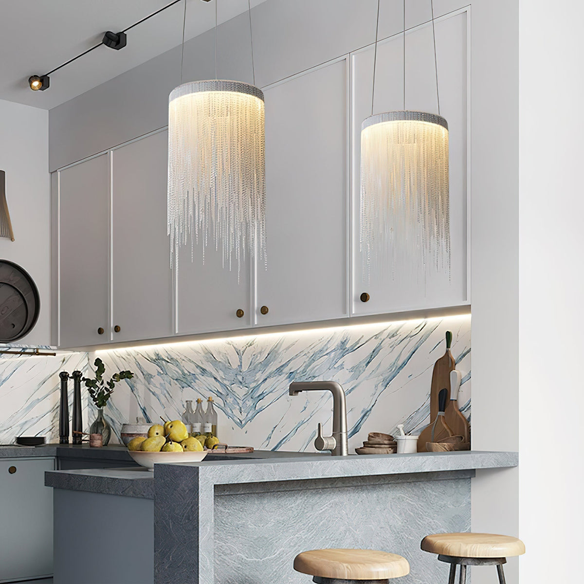 Arsoliel Postmodern Luxury Chain Tassel Pendant Light