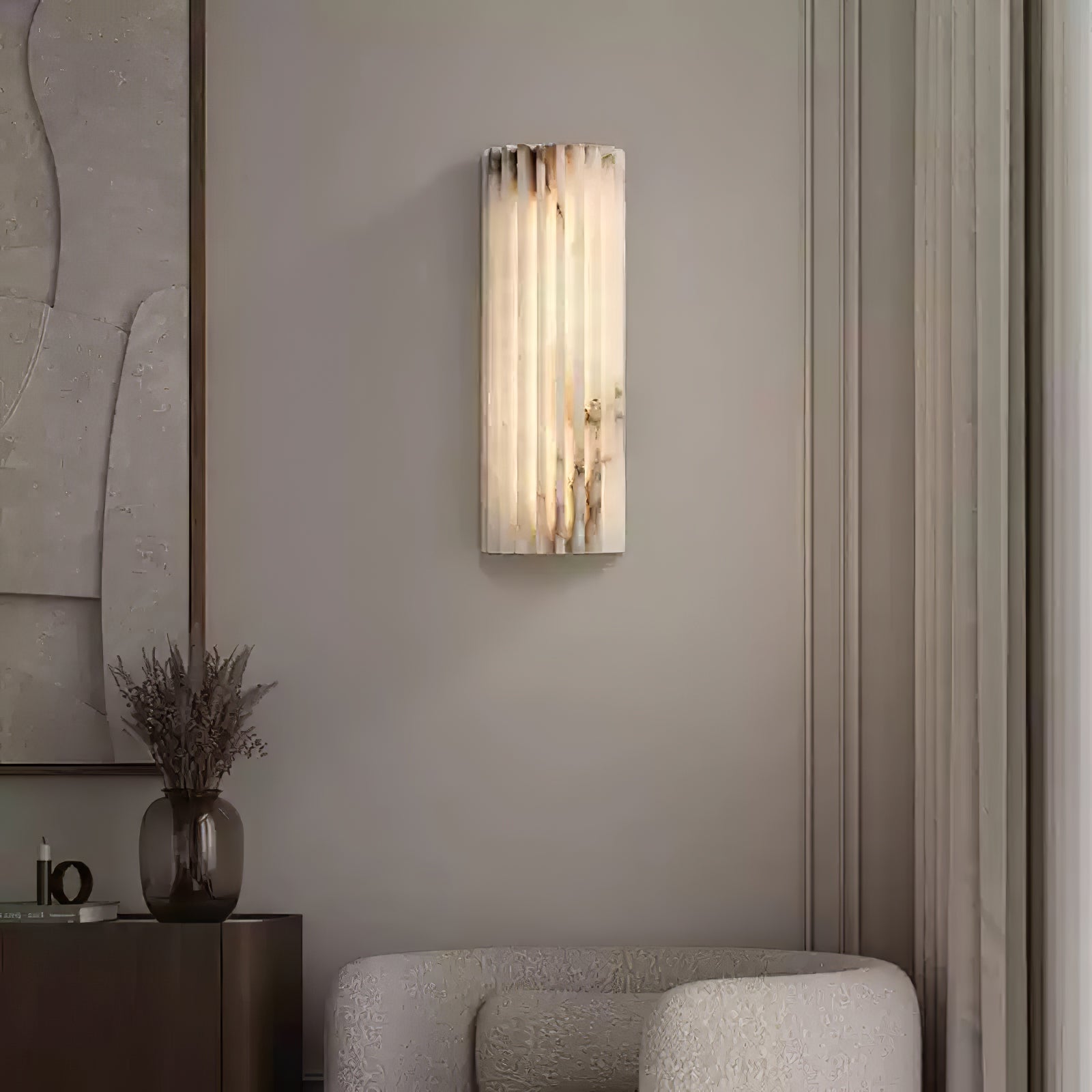 Orvian Wall Lamp Alabaster Minimalist