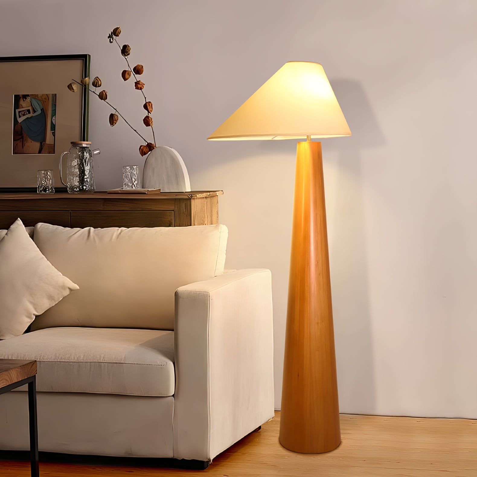 Pinnacle Minimalist Wood Floor Lamp
