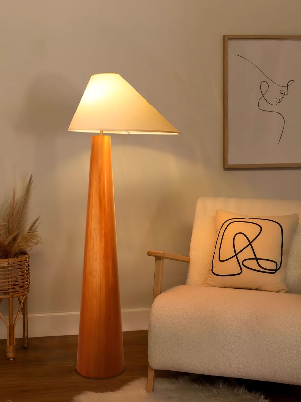Pinnacle Minimalist Wood Floor Lamp