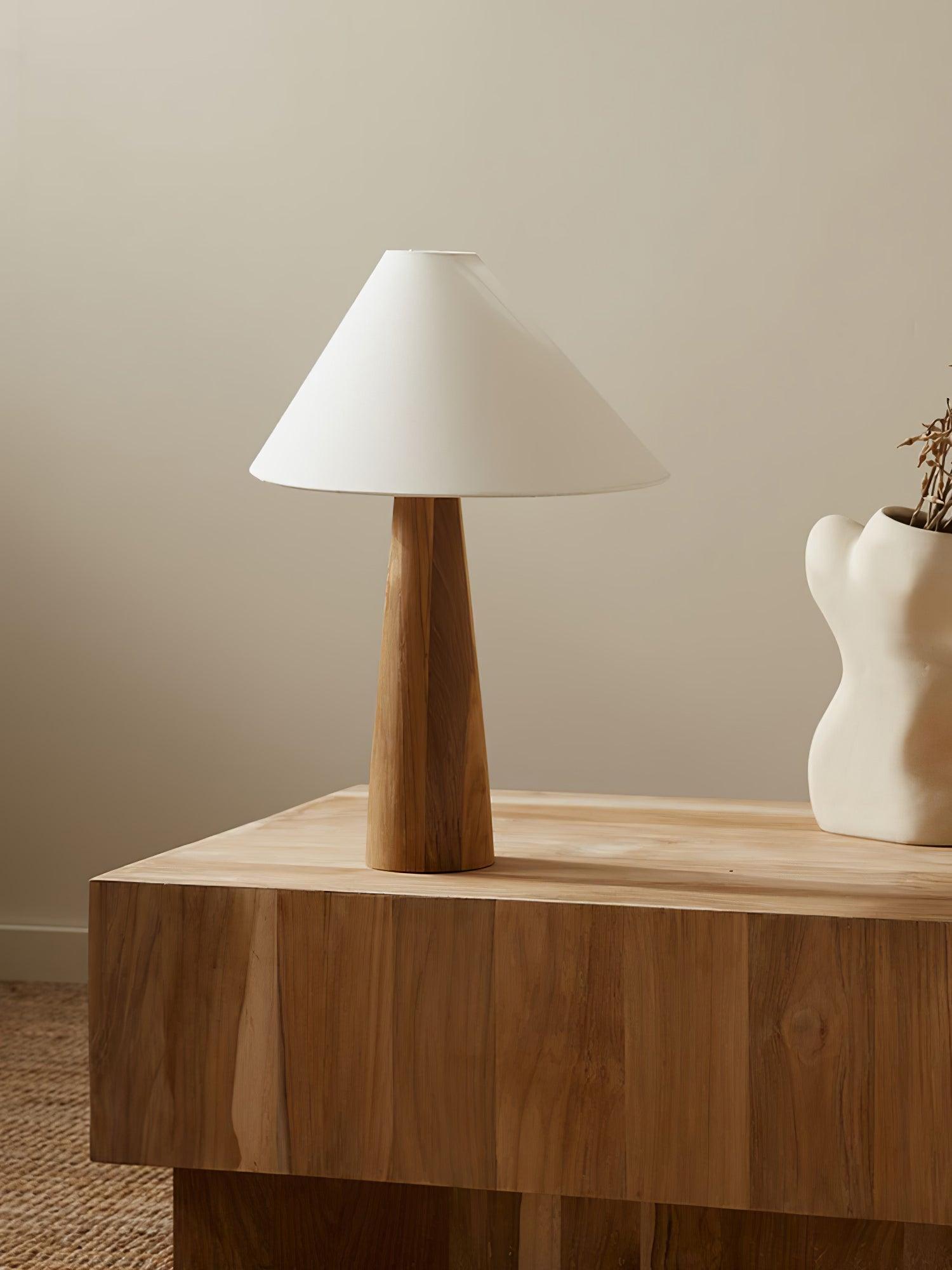 Mirose Wood Fabric Rustic Table Lamp