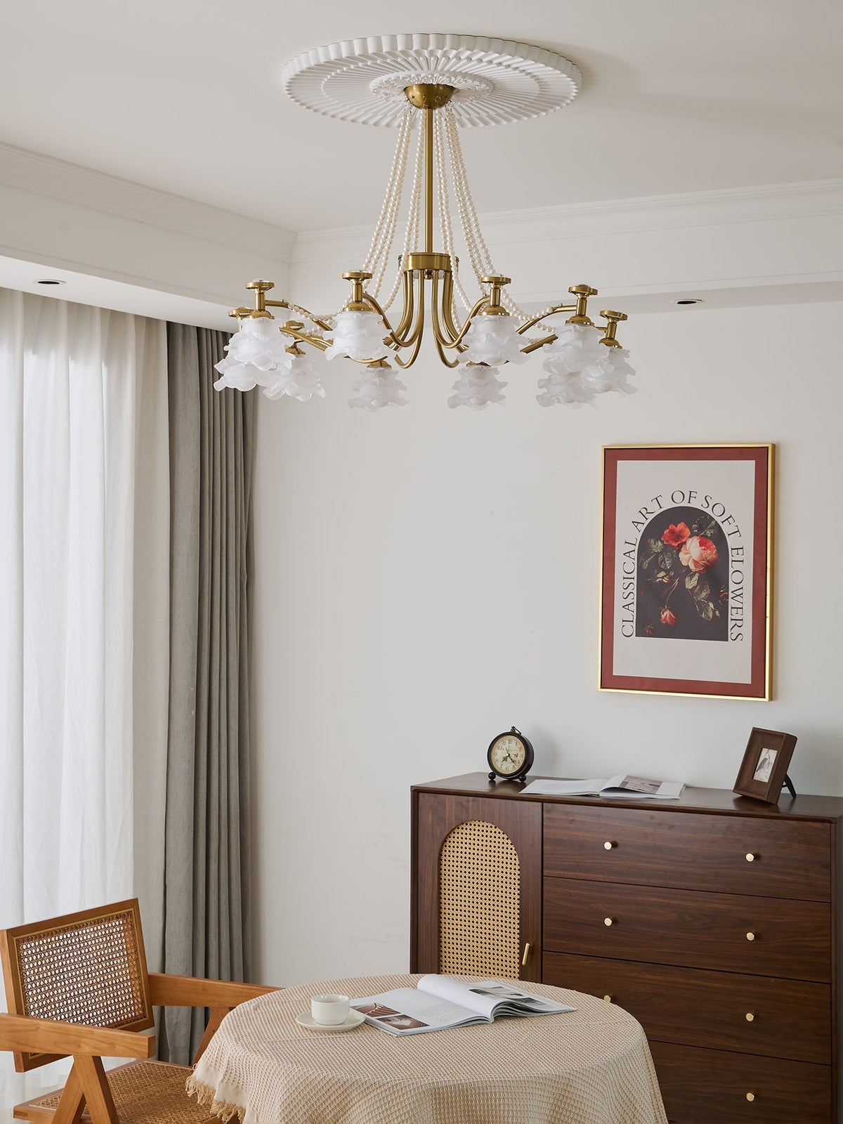 Cotalisra Premium Elegance Rose Glass Chandelier