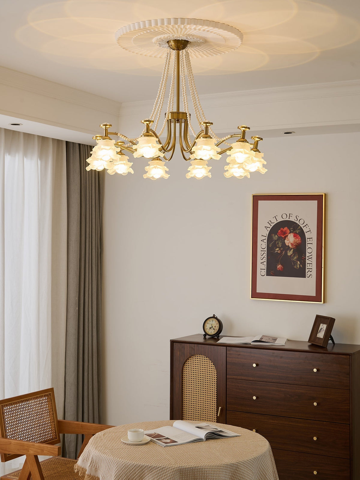 Cotalisra Premium Elegance Rose Glass Chandelier