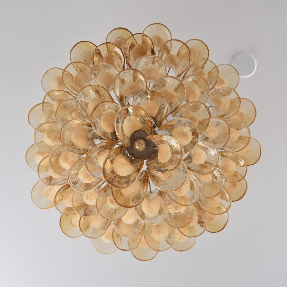 Celelise Ceiling Lamp Amber Petal Glass Layered Vintage