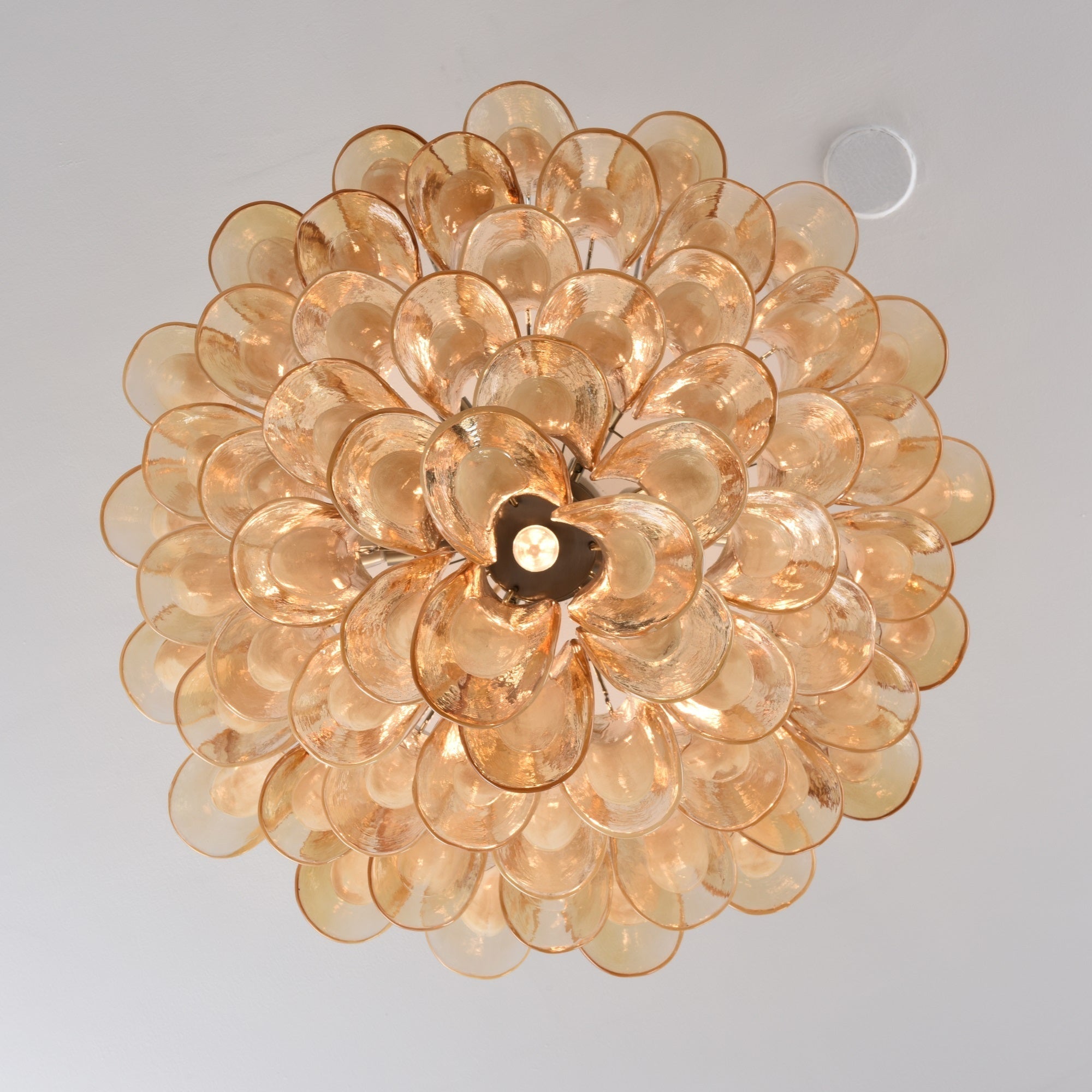 Celelise Ceiling Lamp Amber Petal Glass Layered Vintage