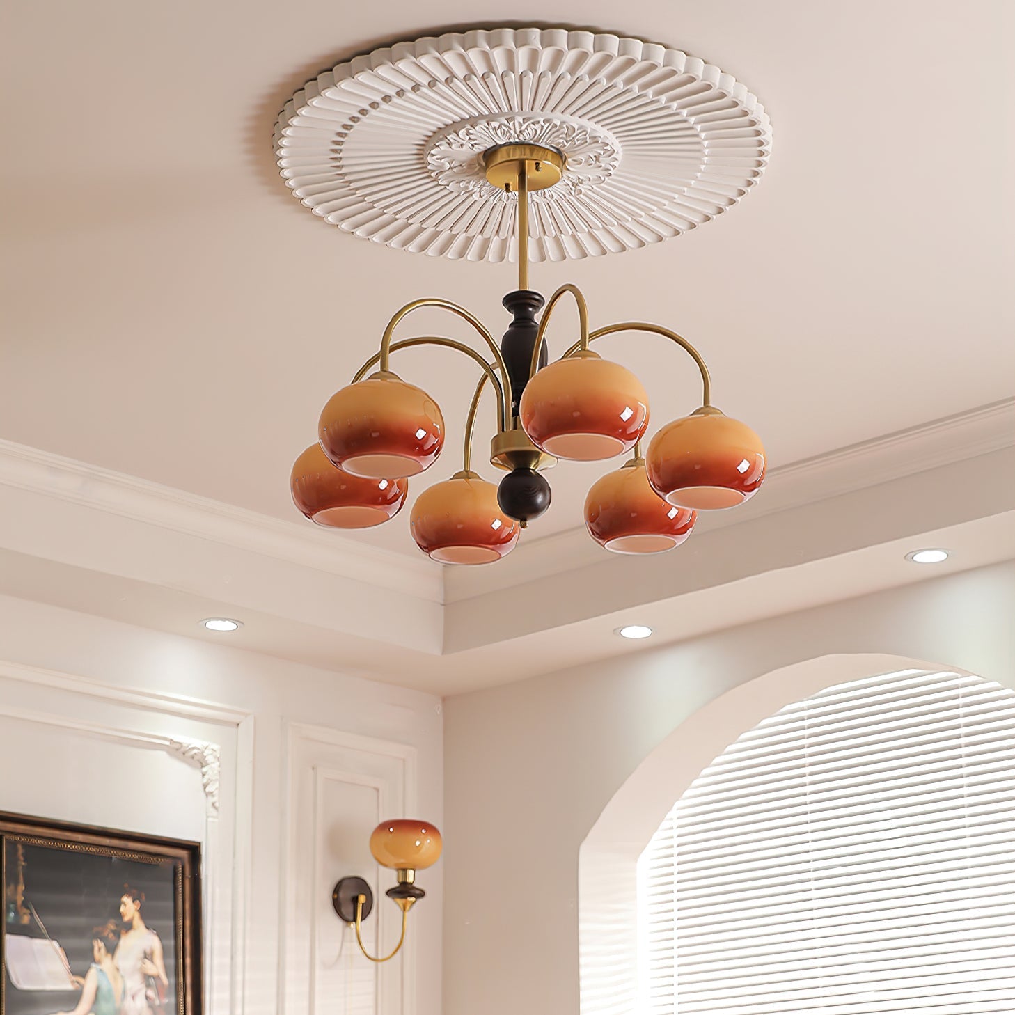 Rivirian Chandelier Amberly Arch Curved Arms