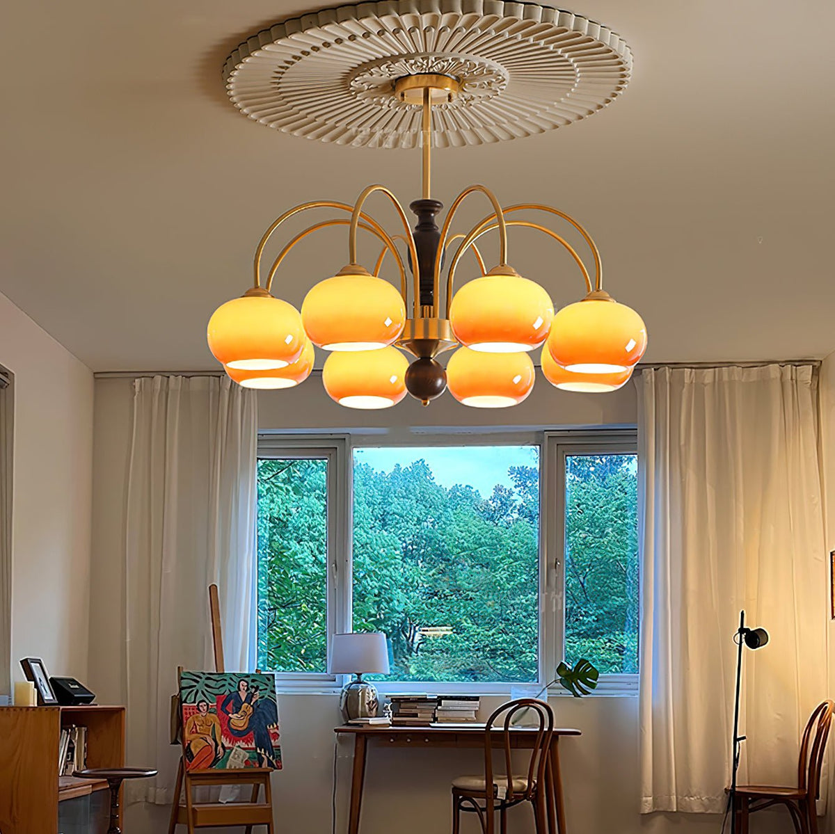 Rivirian Chandelier Amberly Arch Curved Arms