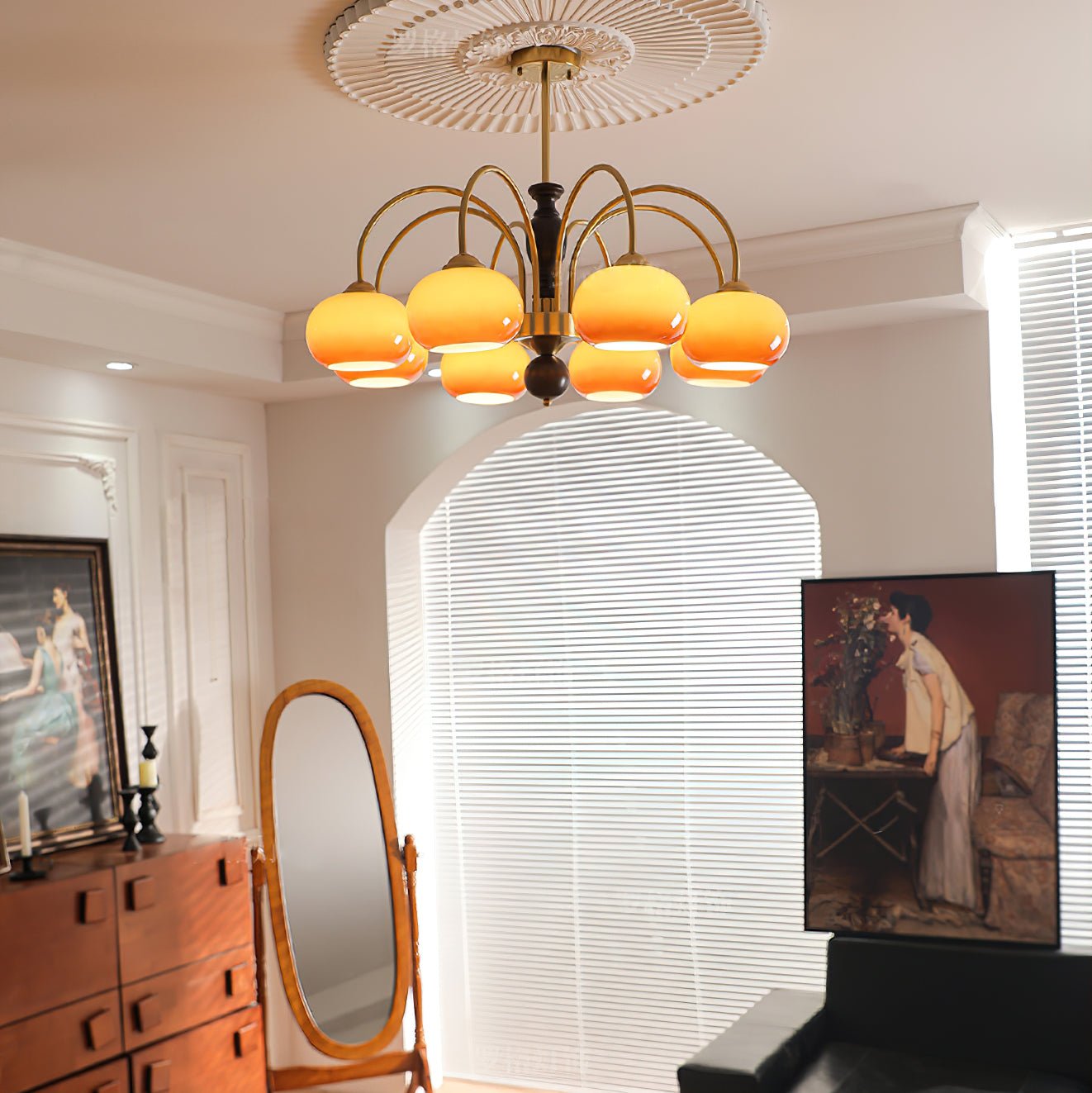 Rivirian Chandelier Amberly Arch Curved Arms