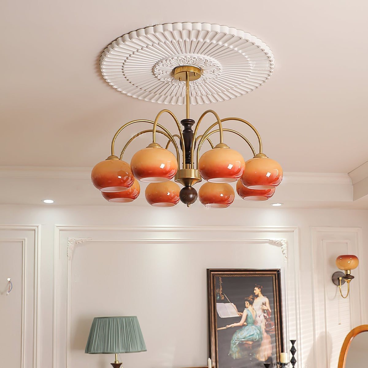Rivirian Chandelier Amberly Arch Curved Arms