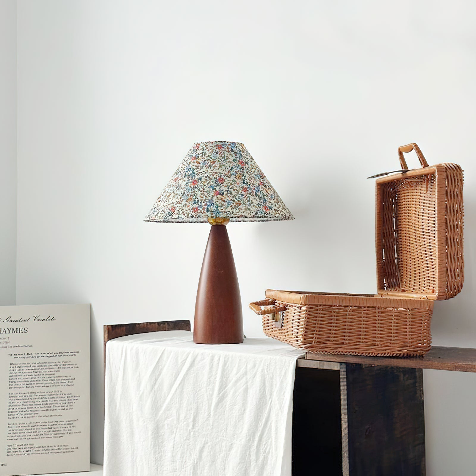 Candice Vintage Wood Table Lamp - Neutral Decor