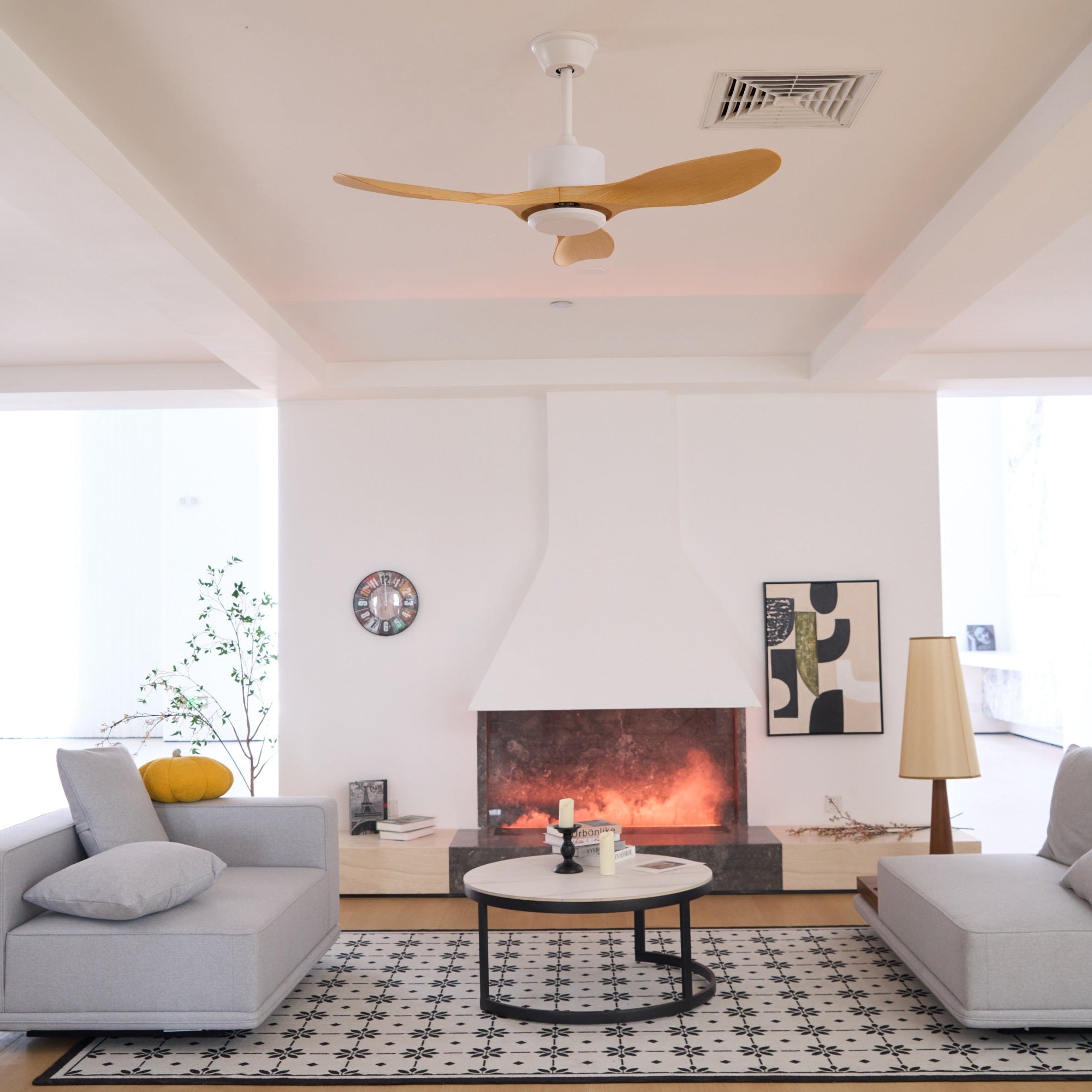 Arlo Minimalist Wood Ceiling Fan Light - Neutral Decor