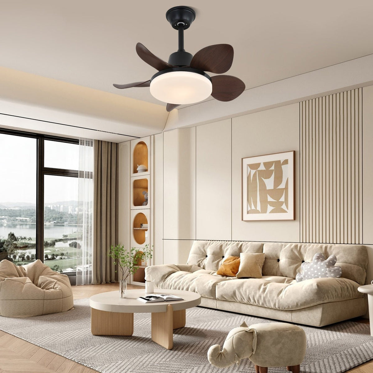 Veyra Modern Wood Ceiling Fan Light