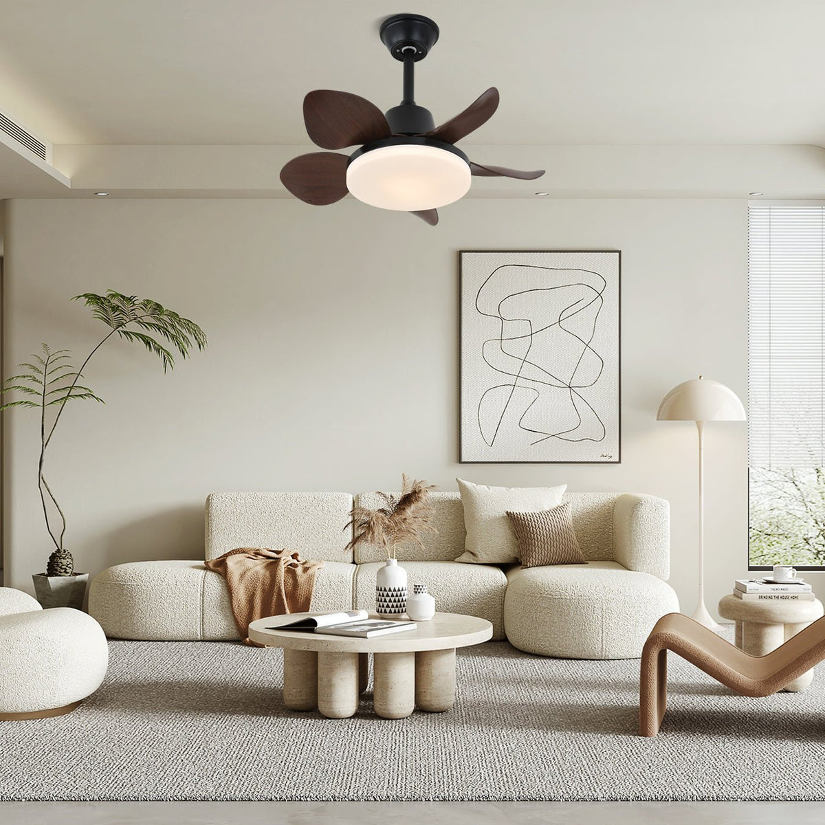 Veyra Modern Wood Ceiling Fan Light