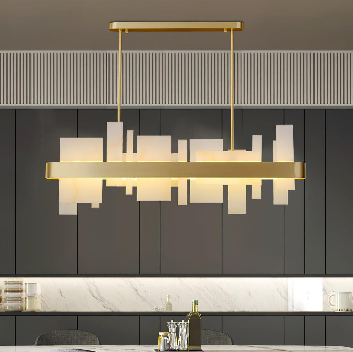 Aurarian Chandelier Copper Acrylic Dining