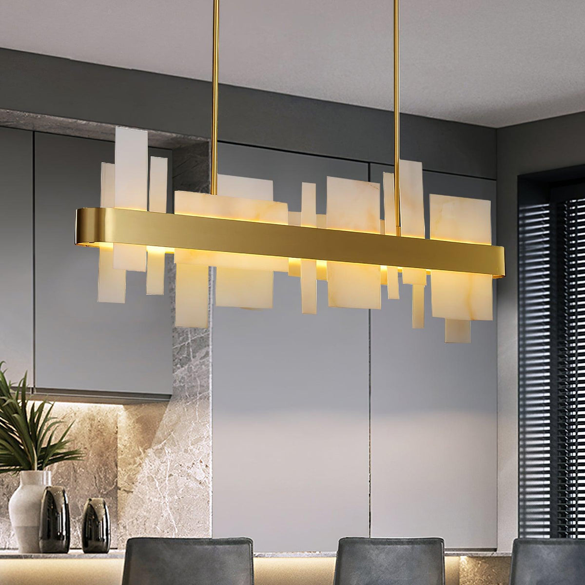 Aurarian Chandelier Copper Acrylic Dining