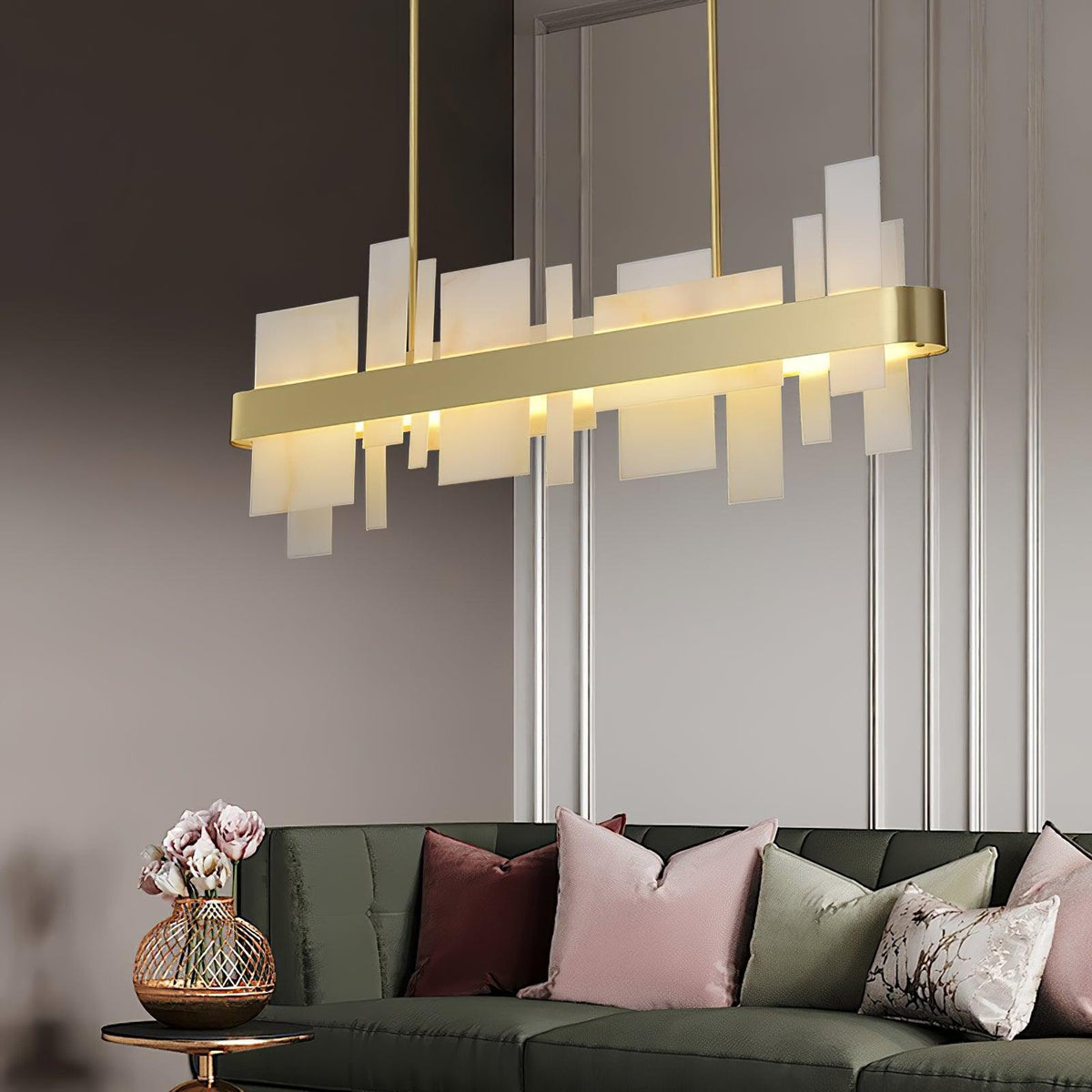 Aurarian Chandelier Copper Acrylic Dining