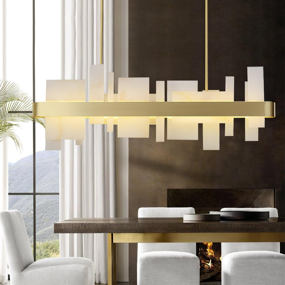 Aurarian Chandelier Copper Acrylic Dining
