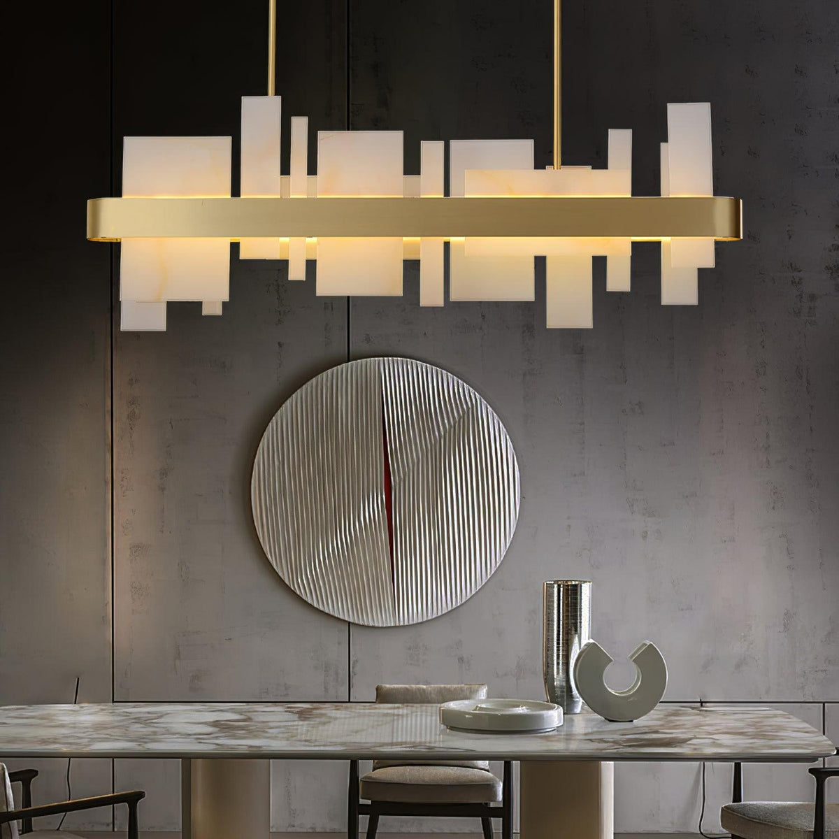 Aurarian Chandelier Copper Acrylic Dining