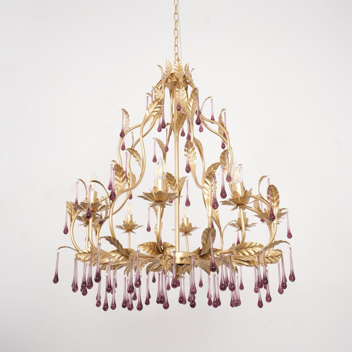 Orienaine Pendant Lamp Drops Gold Leaves
