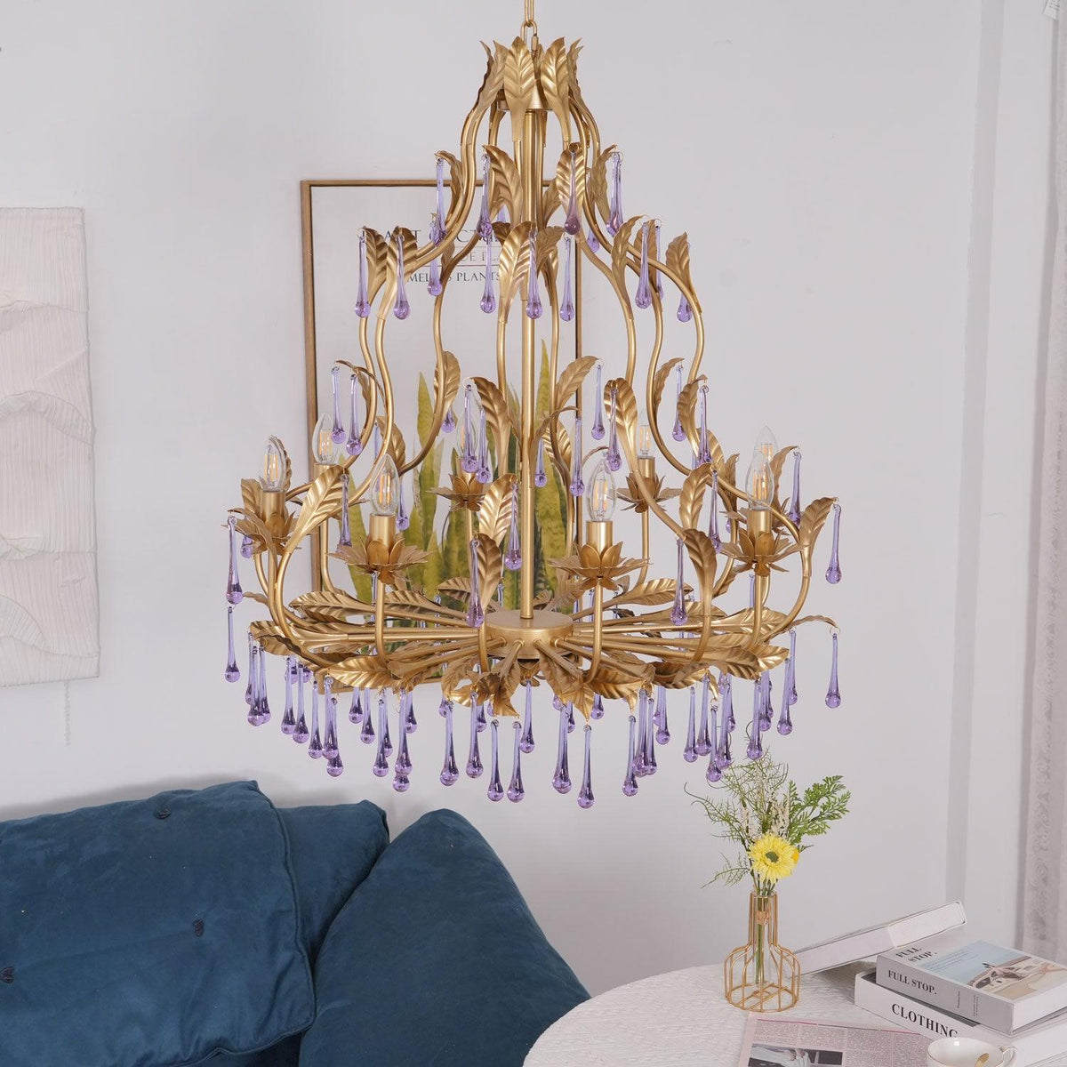 Orienaine Pendant Lamp Drops Gold Leaves