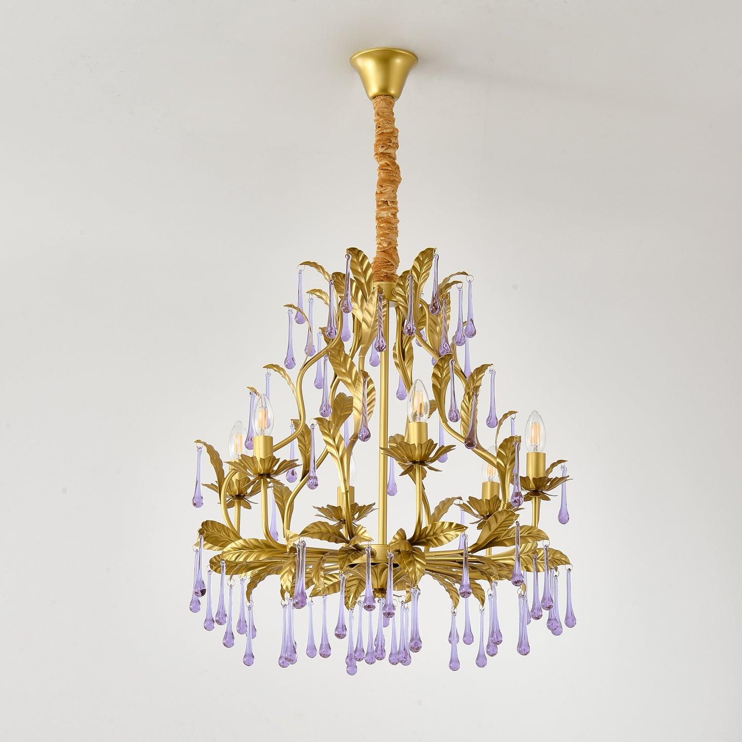 Orienaine Pendant Lamp Drops Gold Leaves