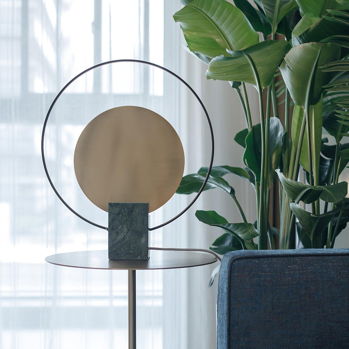 Lirixy Marble Geometric Table Lamp