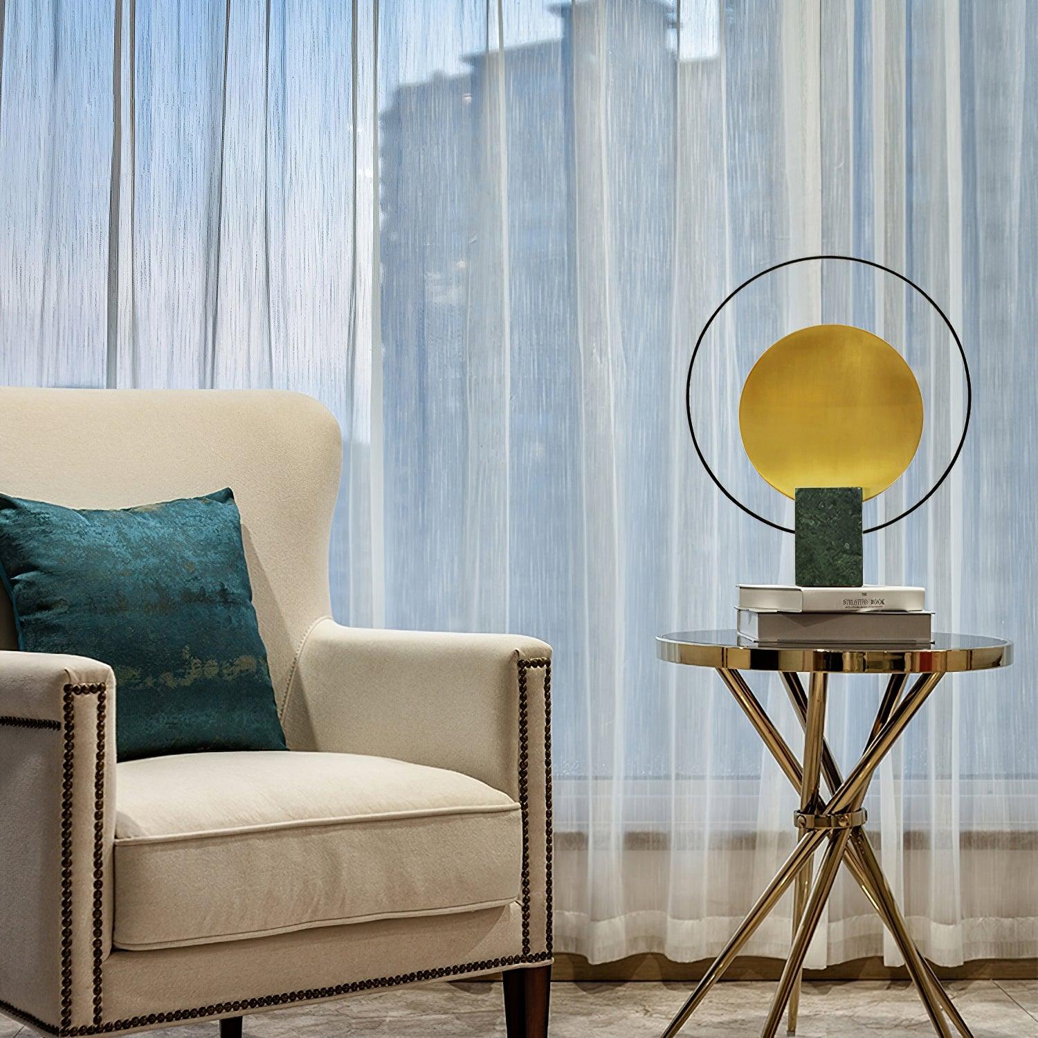 Lirixy Marble Geometric Table Lamp
