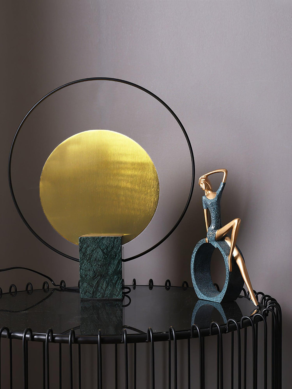 Lirixy Marble Geometric Table Lamp