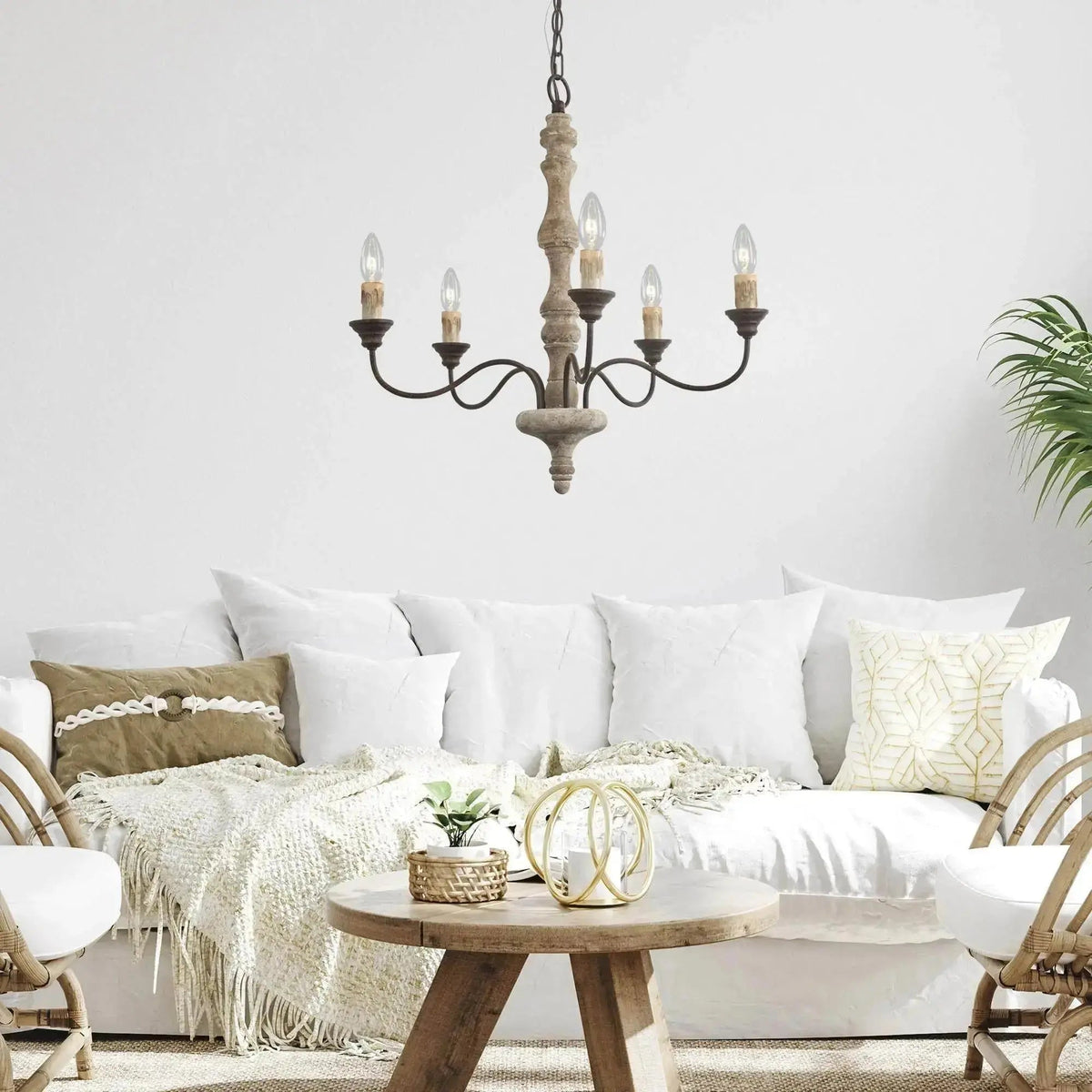 Fljotuvyi Individual Creativity Wood Metal Chandelier