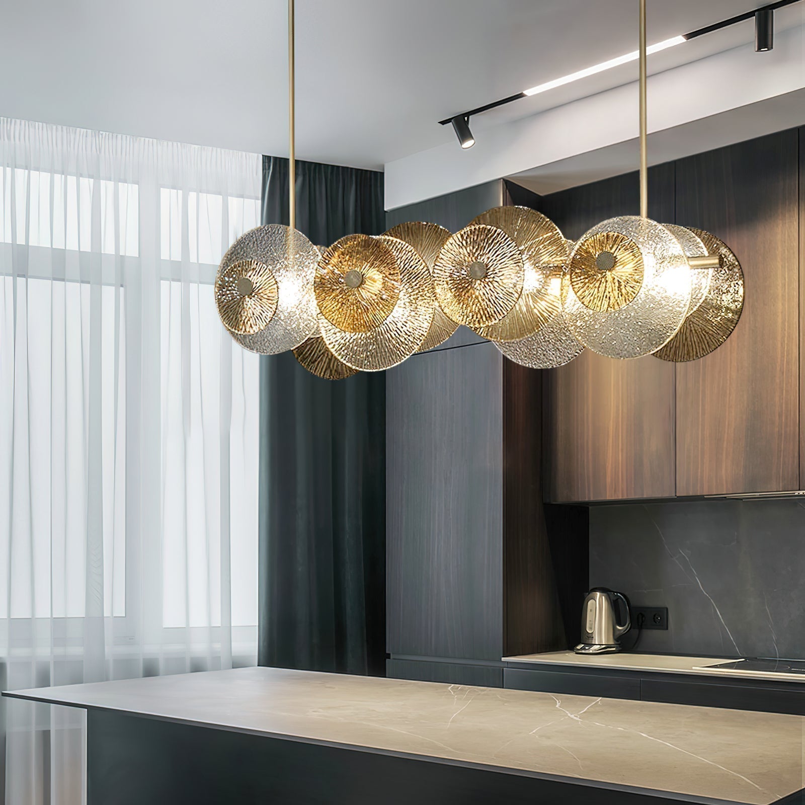Himinuvyn Nordic Modern Metal Crystal Chandelier