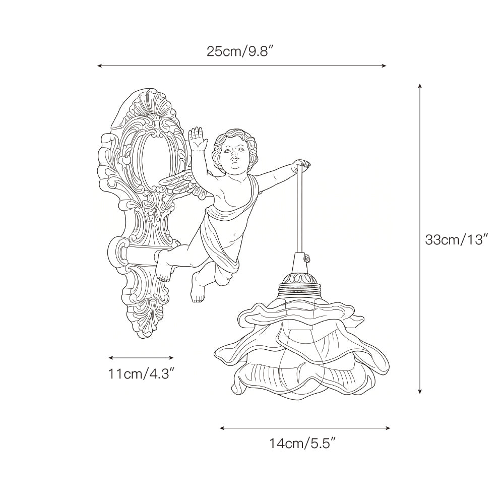 Solange Angel Glass Wall Lamp