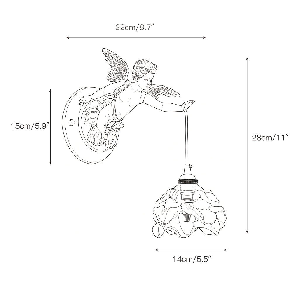 Solange Angel Glass Wall Lamp