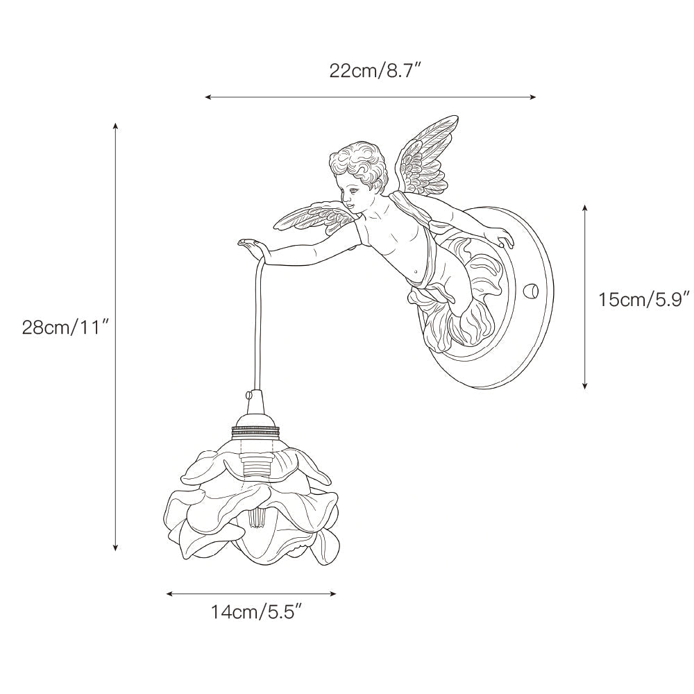 Solange Angel Glass Wall Lamp
