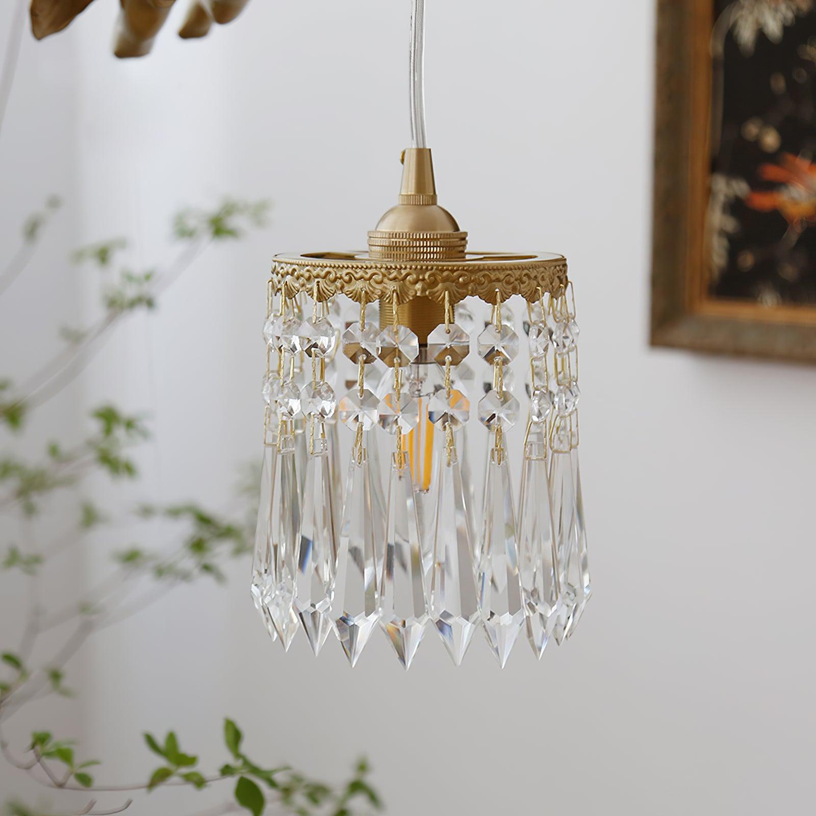 Calytra Brass & Crystal Artistic Pendant Light