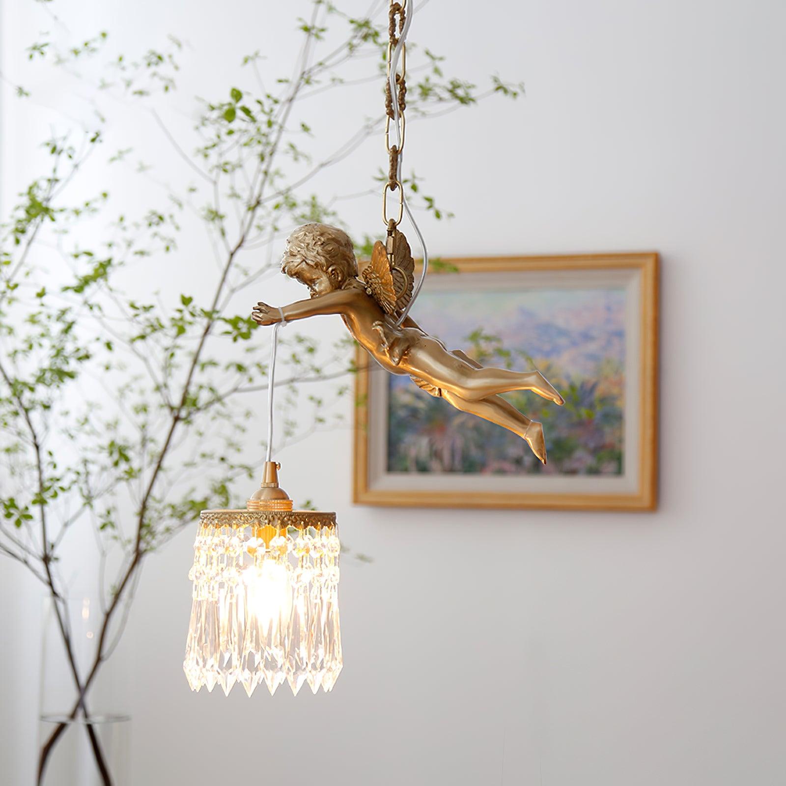 Calytra Brass & Crystal Artistic Pendant Light