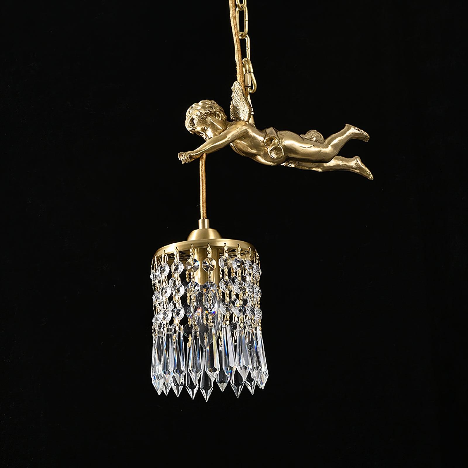 Calytra Brass & Crystal Artistic Pendant Light